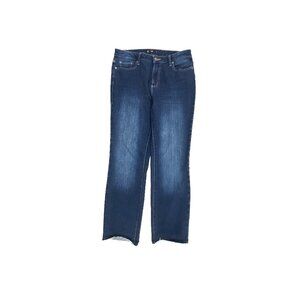 Members Mark Straight Raw Hem Women's size 8 Dark‎ Wash Blue Denim Jeans
